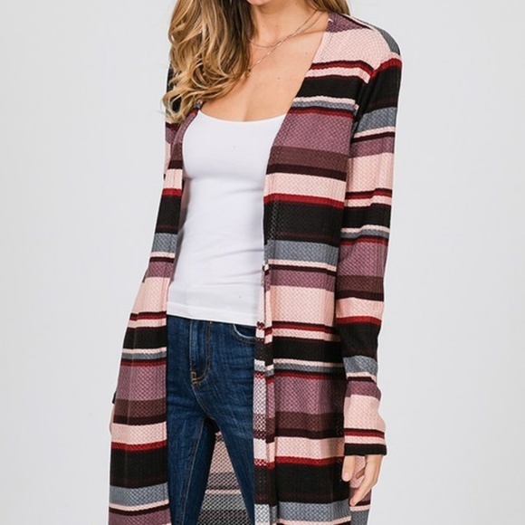 Comfortable Lavender Long Open Cardigan - Picture 3 of 7